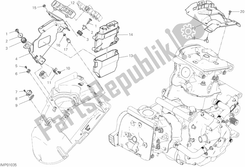 All parts for the Engine Control Unit of the Ducati Supersport S 937 2018